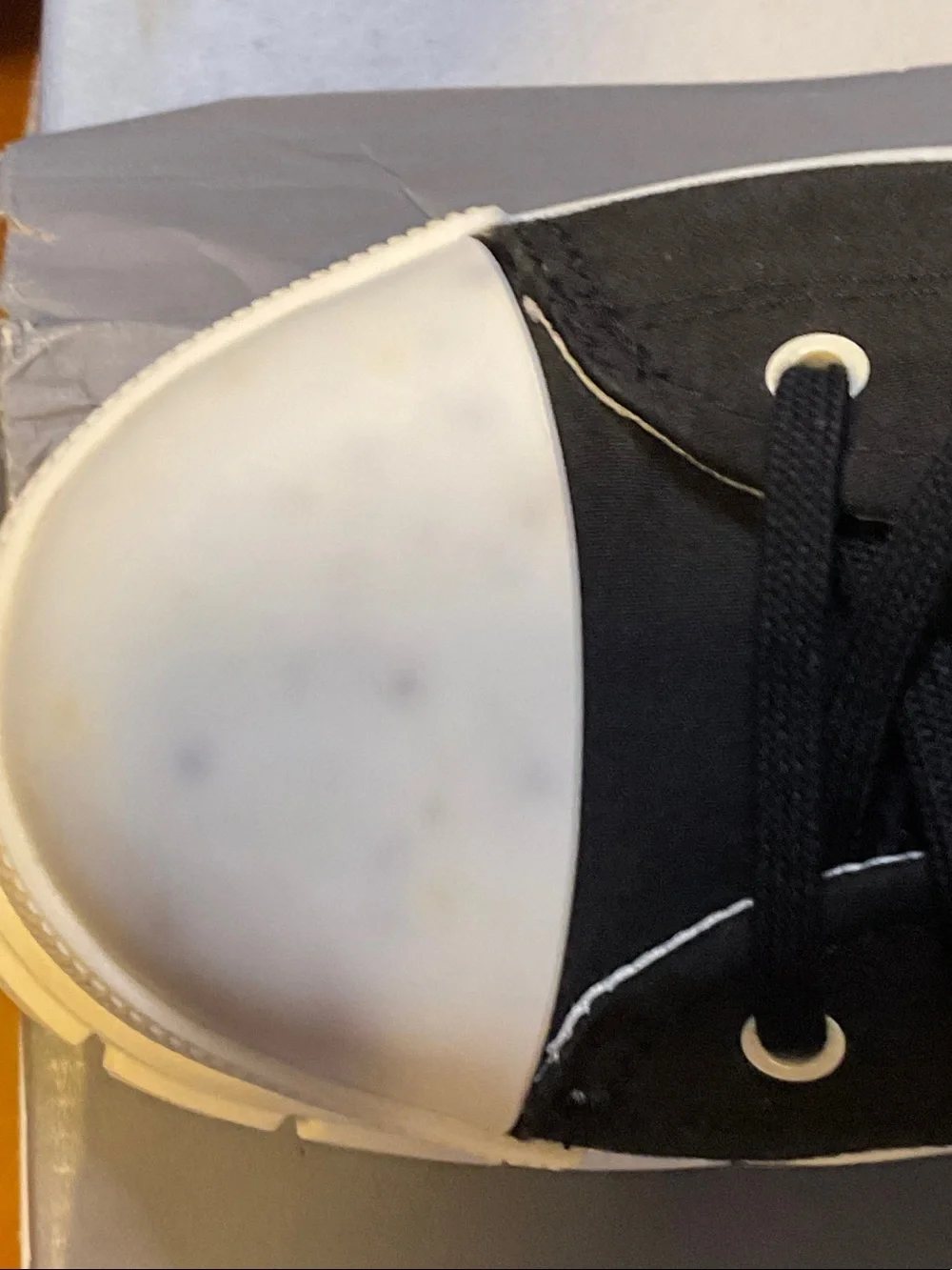 Shoes 4 - Palladium Black and White Low-Top Sneakers with Holographic Tongue